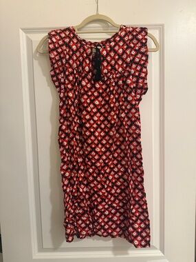 Loft Red Patterned Shift Dress